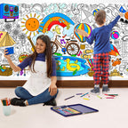 Gatherfun Giant Coloring Poster for Classroom – 31.5x72 Table Cover & Summer Banner