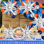 GCTWFYK 74 Pcs Silver Star Balloons | 12-Point Cone Foil Mylar for Party Decor