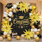 GCTWFYK Gold Star Balloons - 72-Piece 26-Inch Mylar Foil Cone Balloons, 12-Point Star Explosion for Birthday, Wedding & Graduation