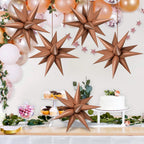 GCTWFYK 72 Pcs Chocolate Color Star Balloons – 26 Inch Foil Cone Explosion Balloons for Weddings & Parties