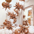 GCTWFYK 72 Pcs Chocolate Color Star Balloons – 26 Inch Foil Cone Explosion Balloons for Weddings & Parties