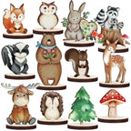 Geetery 12 Pcs Woodland Animal Cutouts – Forest Theme Party Decor & Centerpieces