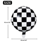 Gejoy Checkerboard Balloons 18in Aluminum Foil - 12 Pack for Racing Theme Parties