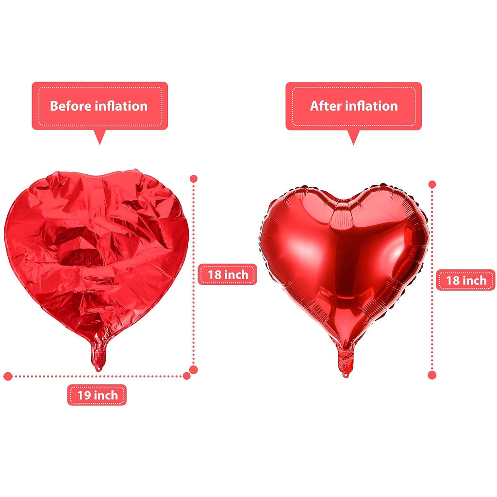 Gejoy 32-Piece 18-Inch Red Heart Foil Balloons – Valentine’s Day & Proposal Decor