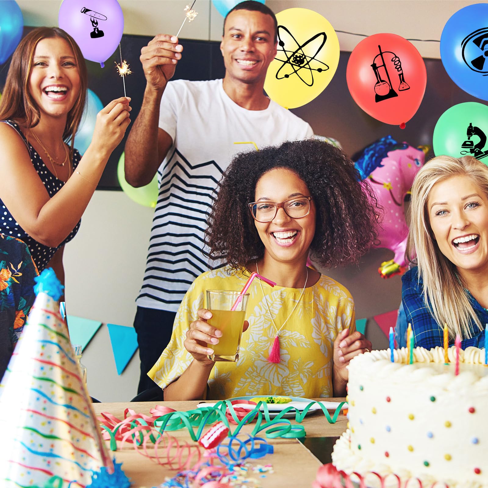 Gejoy 40-Piece Pi Symbol Science Balloons – Latex Party Decor for Pi Day & Lab-Themed Events