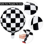 Gejoy Checkerboard Balloons 18in Aluminum Foil - 12 Pack for Racing Theme Parties
