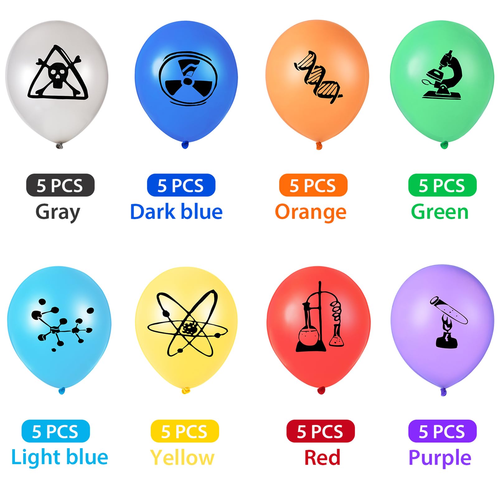 Gejoy 40-Piece Pi Symbol Science Balloons – Latex Party Decor for Pi Day & Lab-Themed Events