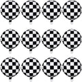 Gejoy Checkerboard Balloons 18in Aluminum Foil - 12 Pack for Racing Theme Parties