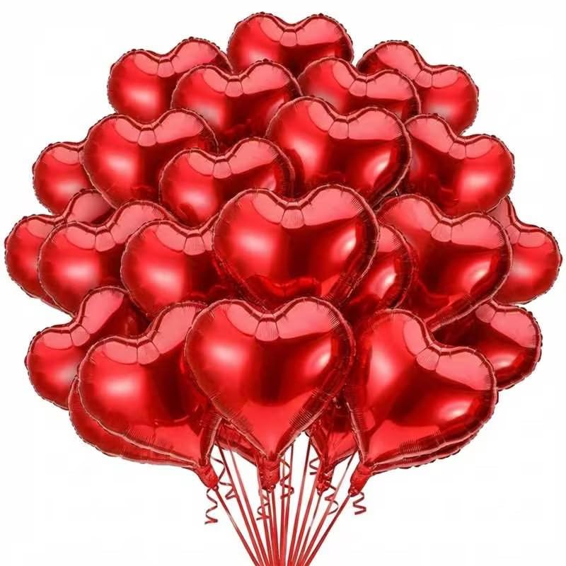 Gejoy 32-Piece 18-Inch Red Heart Foil Balloons – Valentine’s Day & Proposal Decor
