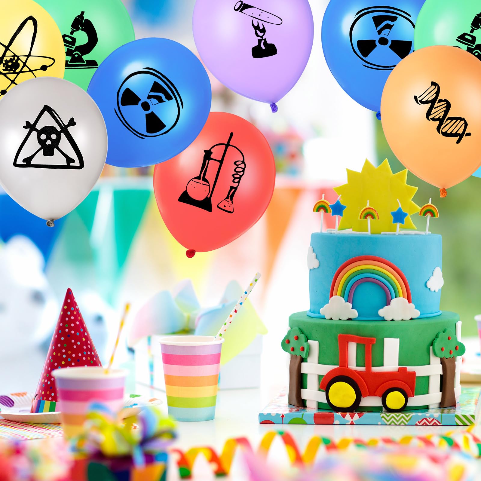 Gejoy 40-Piece Pi Symbol Science Balloons – Latex Party Decor for Pi Day & Lab-Themed Events