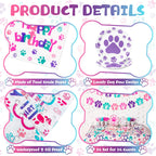 Gejoy 171 Pcs Dog Birthday Party Decorations Set — Paw Plates, Banner, Tablecloths & More for 24 Guests