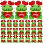 Gejoy 24 Mini Valentines Frog Plush Keychains – Kids Party Favors