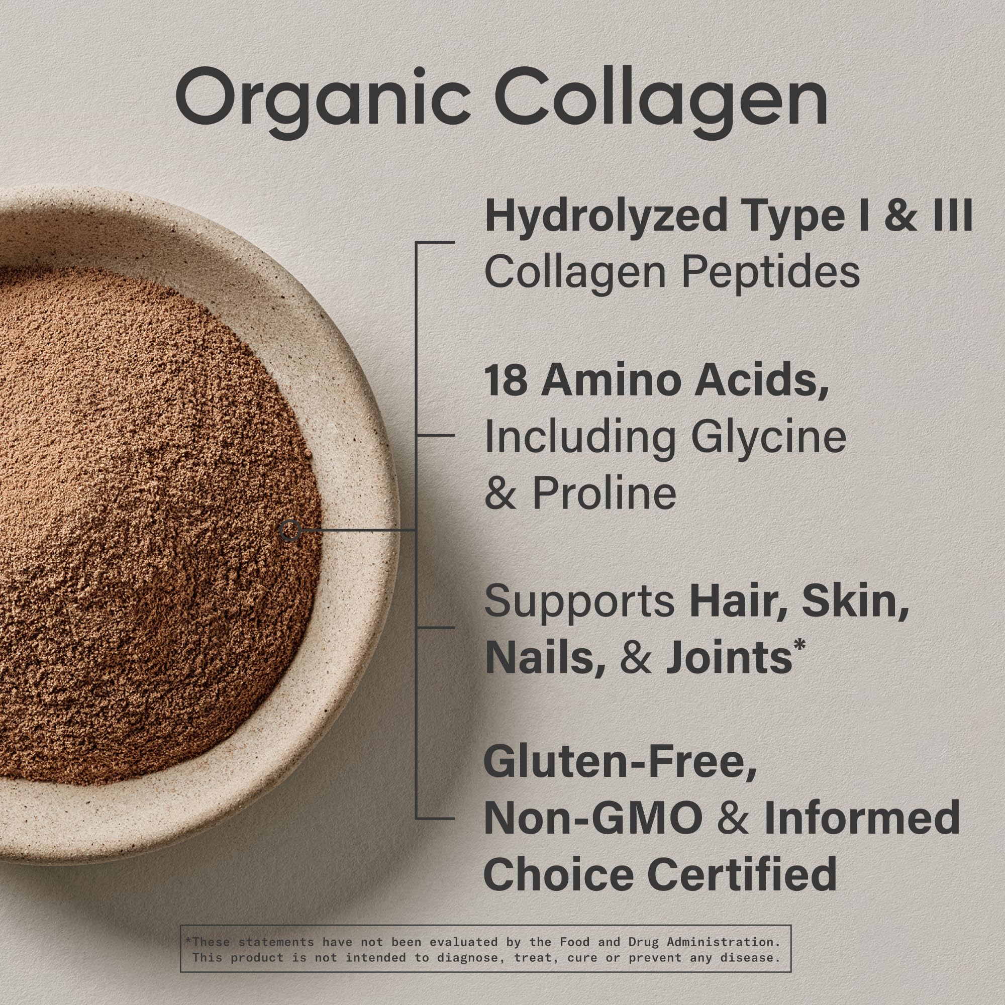 Sports Research Bio-Kollagenpulver – hydrolysiertes Typ I & III, USDA Bio, glutenfrei, 30 Portionen, Zartbitterschokolade