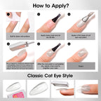 GELLEN Quick Dry Cat Eye Nail Polish Kit – Pink Silver Champagne Magnetic 3D Cat Eye