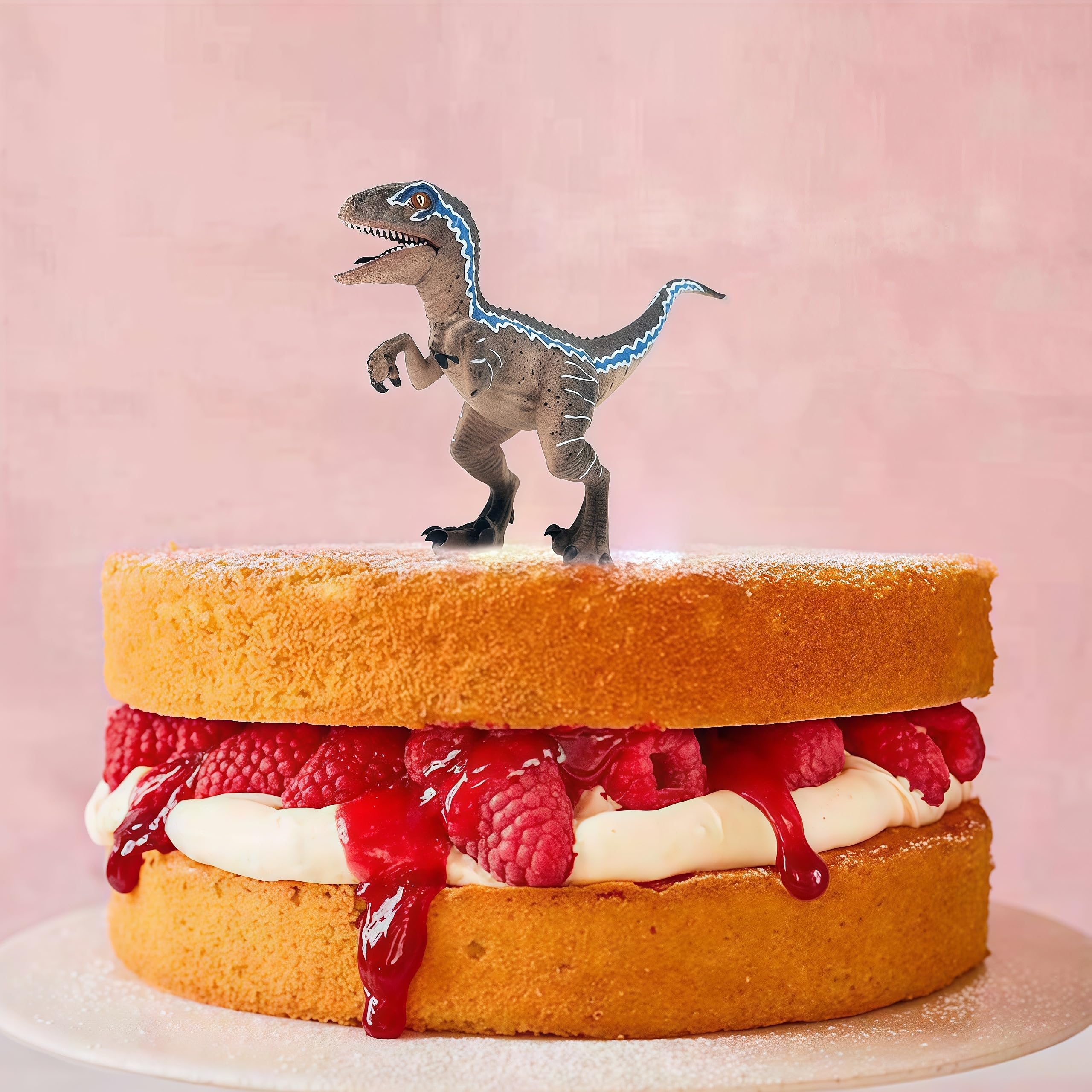 Gemini&Genius Velociraptor Toy with Movable Jaw and Hands | Cake Topper & Collectible Figure