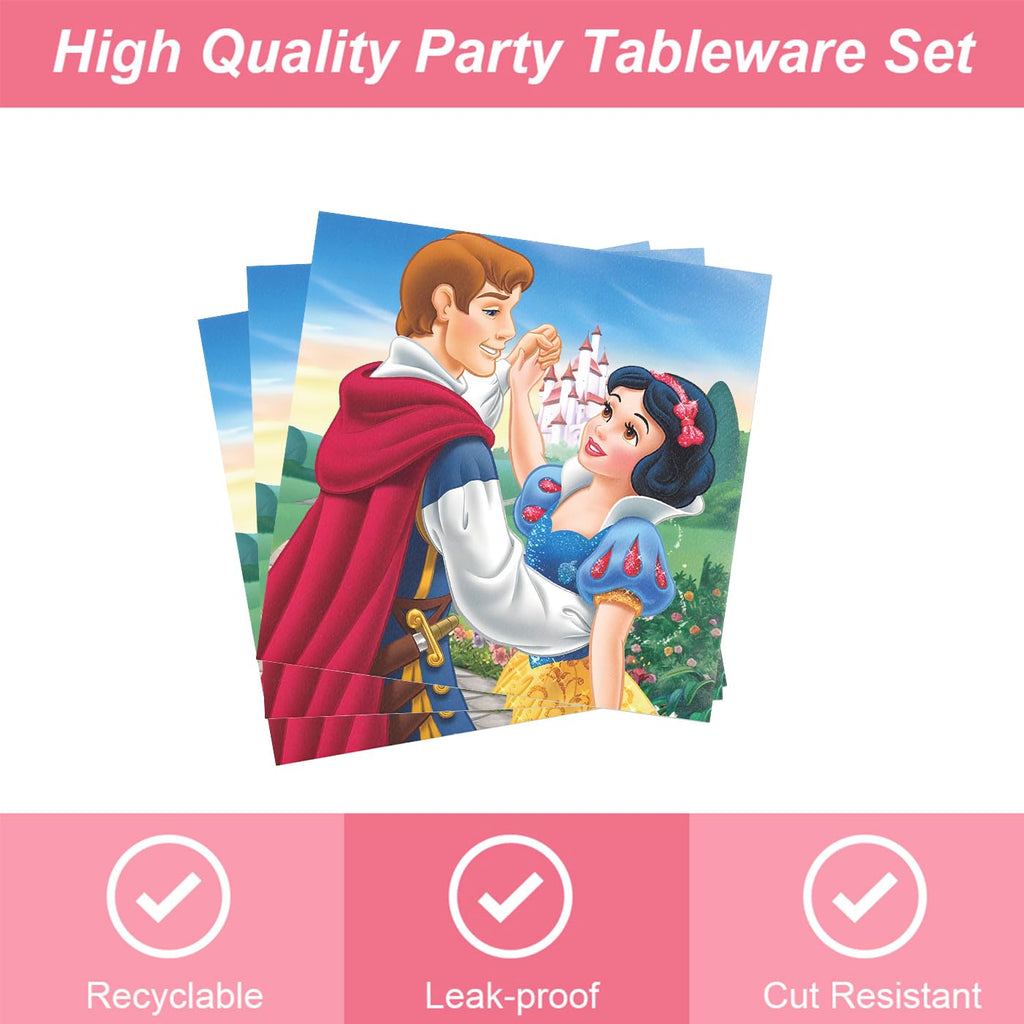 40pcs Snow White Birthday Party Decoration – Plates & Napkins Set | Generic