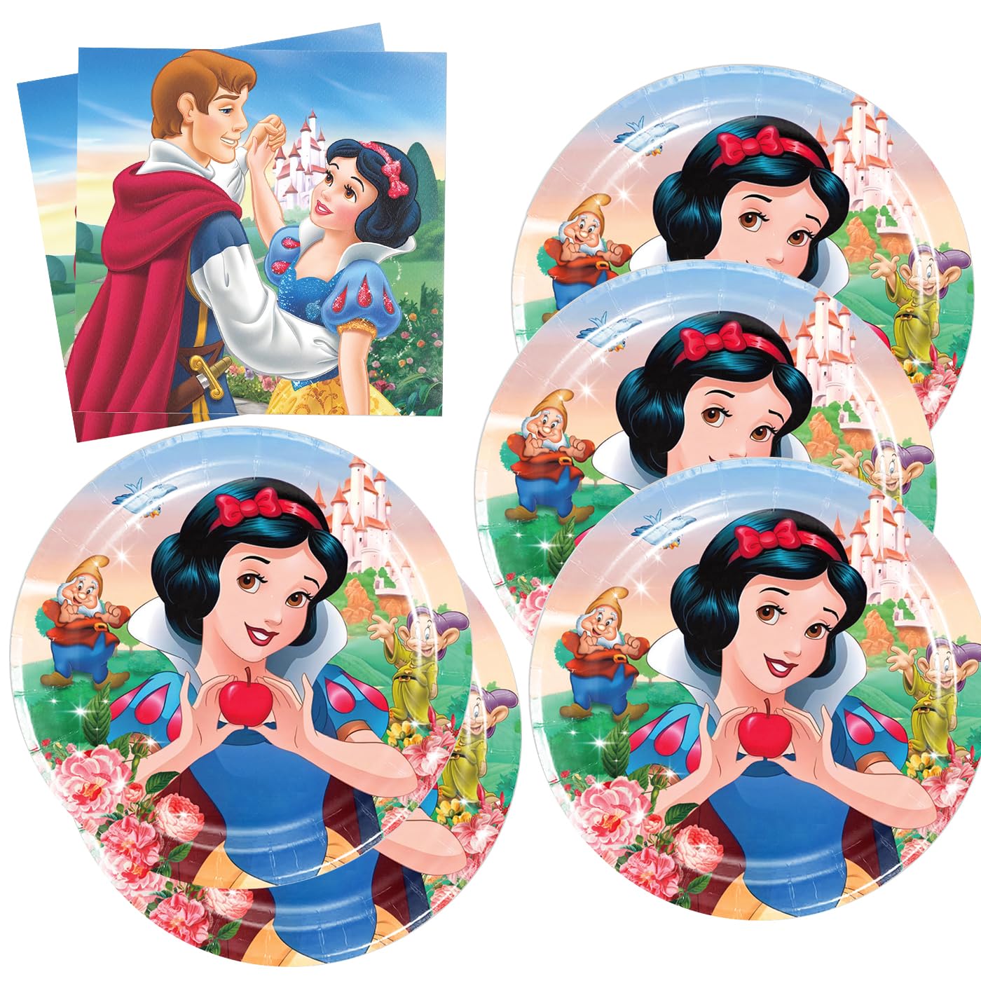 40pcs Snow White Birthday Party Decoration – Plates & Napkins Set | Generic