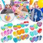 Genuvi Pop Fidget Toys Bulk – 30-Pack Valentine Kids Party Favors & Classroom Prizes