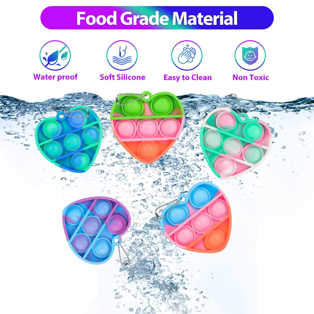 Genuvi Pop Fidget Toys Bulk – 30-Pack Valentine Kids Party Favors & Classroom Prizes