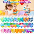 Genuvi Pop Fidget Toys Bulk – 30-Pack Valentine Kids Party Favors & Classroom Prizes