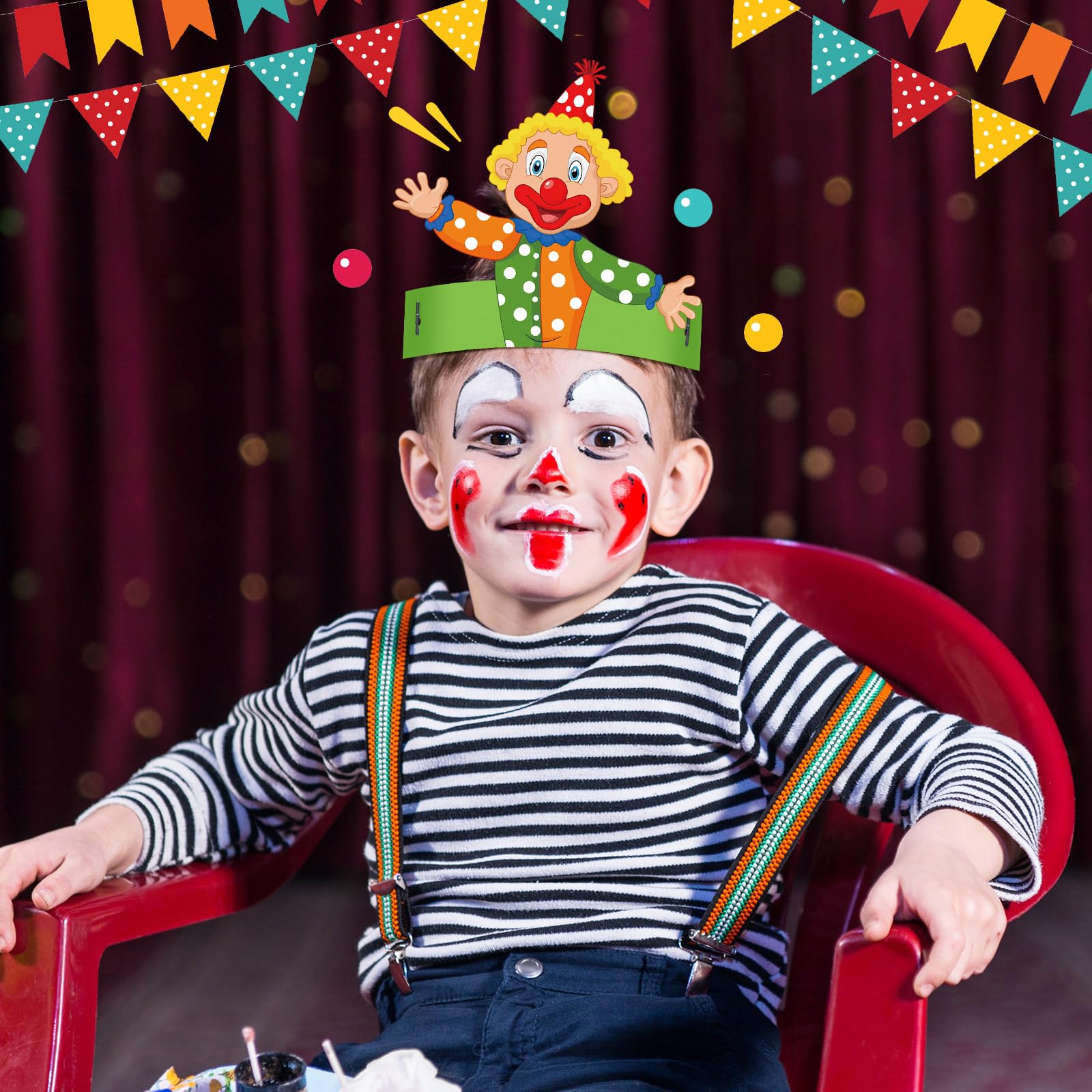 Gersoniel 24 Stück Zirkus-Partyhüte für Kinder – Bunte Tierkronen für die Geburtstagsparty-Deko