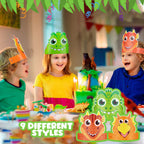 Gersoniel 24 Pcs Dinosaur Birthday Party Hats, Favors, Headbands & Paper Crowns – Dinosaur Theme Party Supplies