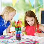 Geyee 27-Piece Valentine's Day Coloring Books Set with Stacking Crayons – Kids Party Favors & Classroom Activity Bundle