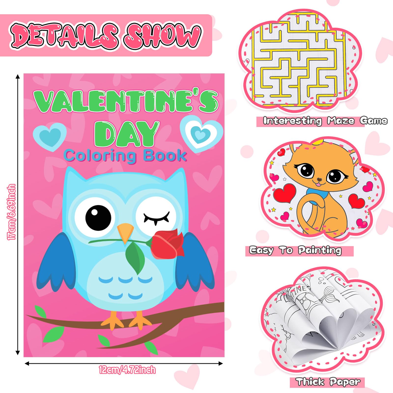 Geyee 27-Piece Valentine's Day Coloring Books Set with Stacking Crayons – Kids Party Favors & Classroom Activity Bundle