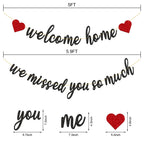 Gifloon Pre-Strung Welcome Home Banner - We Missed You So Much (Black)