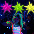 Gifloon Glow in The Dark Neon Spike Explosion Star Balloons – 72pc Party Decor Kit
