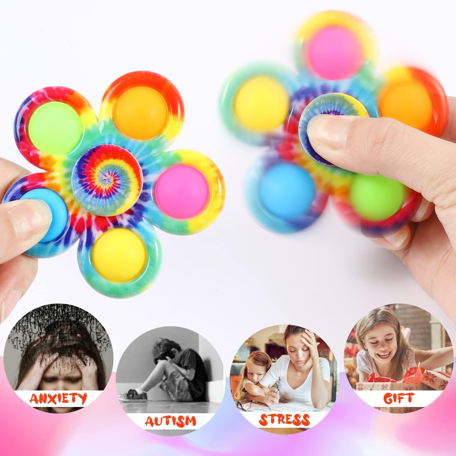 Gigilli 24-Pack Fidget Spinners – Party Favors & Classroom Prizes