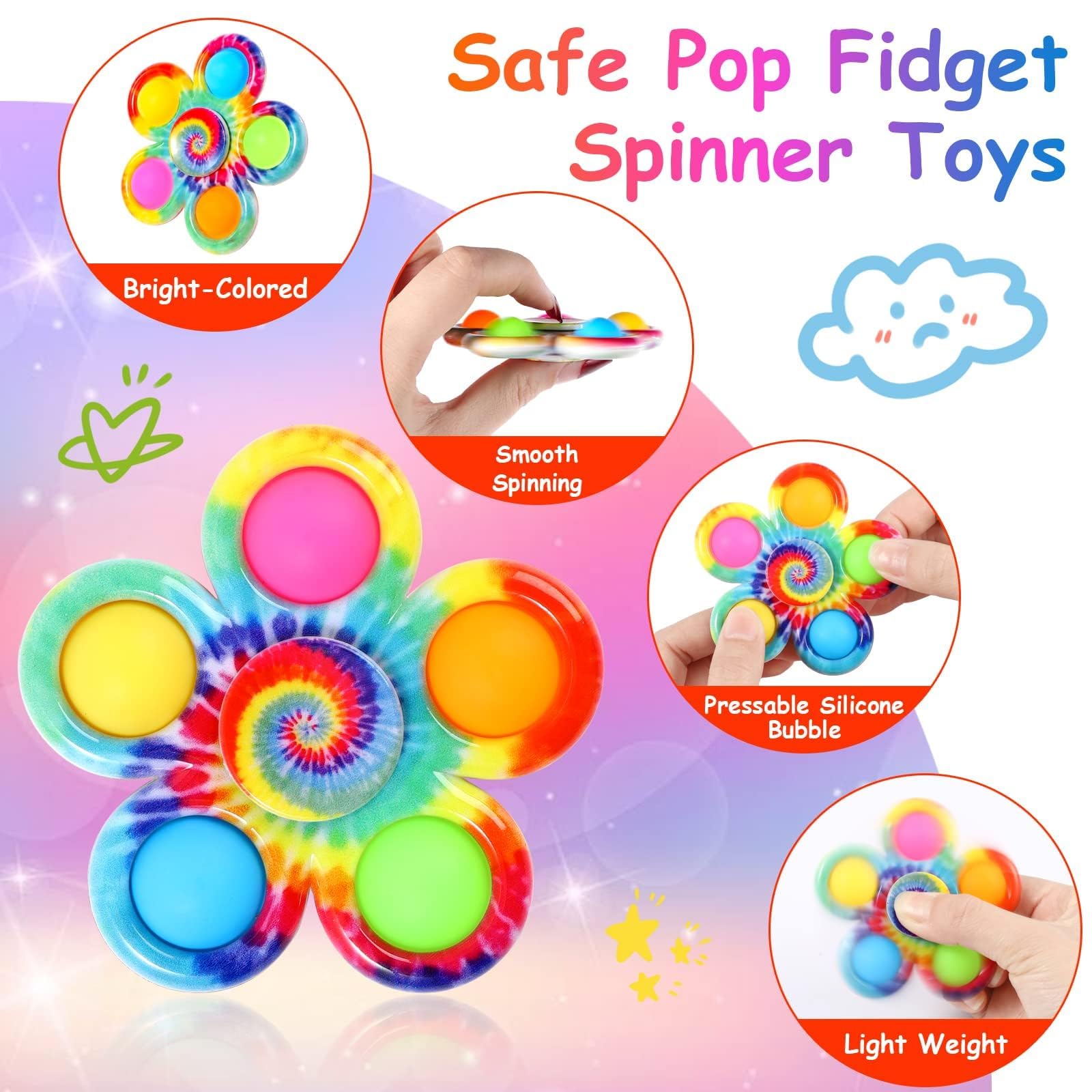 Gigilli 24-Pack Fidget Spinners – Party Favors & Classroom Prizes