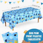 Gilprop 2 Pack 54x108 Inch Cartoon Paw Print Tablecloths – Blue