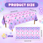 Gilprop 2 Pcs Plastic Birthday Tablecloth 108 x 54 in – Purple Soda Bottle Print, Disposable