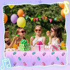 Gilprop 2 Pcs Plastic Birthday Tablecloth 108 x 54 in – Purple Soda Bottle Print, Disposable