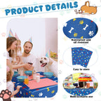 Gilprop 2 Pack Dog Paw Tablecloths – Large 54x108 in, Dark Blue, Disposable Rectangle Party Cover