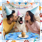 Gilprop 2 Pack 54x108 Inch Cartoon Paw Print Tablecloths – Blue