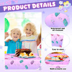 Gilprop 2 Pcs Plastic Birthday Tablecloth 108 x 54 in – Purple Soda Bottle Print, Disposable