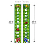 GINFTBRZGV Football Door Banner – 2Pcs Touchdown Game Day Porch Sign & Front Door Decorations