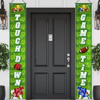 GINFTBRZGV Football Door Banner – 2Pcs Touchdown Game Day Porch Sign & Front Door Decorations