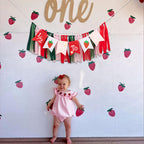 GIOGUK Strawberry High Chair Banner – 6 Months Birthday Decor