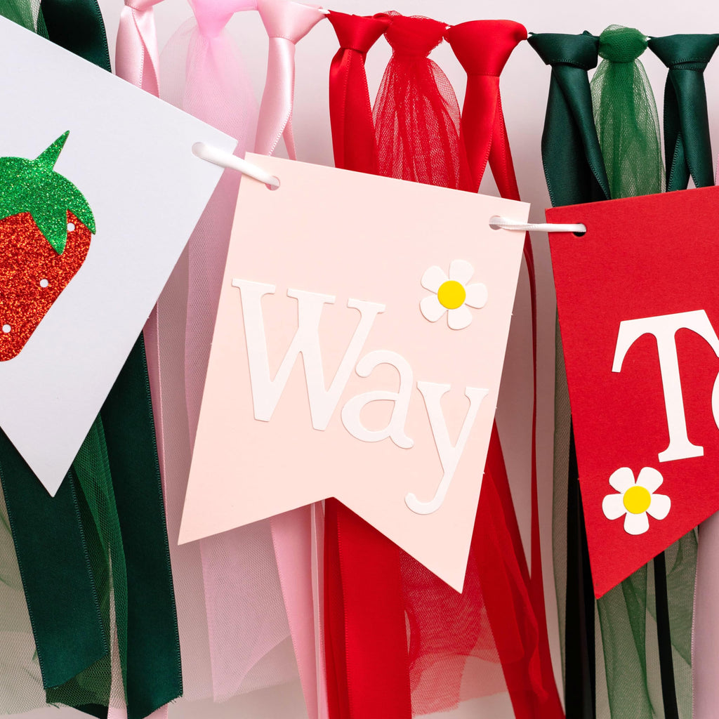 GIOGUK Strawberry High Chair Banner – 6 Months Birthday Decor