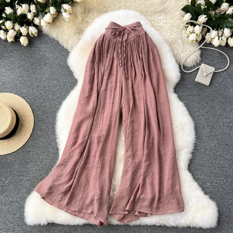Girls' Lightweight High Waist Chiffon Pants