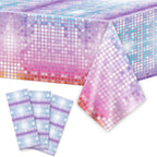 gisgfim 3-Pcs Disco Tablecloth – Las Vegas Casino Theme, 108 x 51 in, Disco Birthday Party Decor
