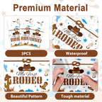 gisgfim 3 Pcs My First Rodeo Tablecloths – Blue Cowboy Party Supplies