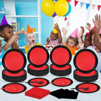 gisgfim 50 Guests Red & Black Party Supplies — 200Pcs Disposable Plates, Napkins & Forks