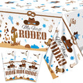gisgfim 3 Pcs My First Rodeo Tablecloths – Blue Cowboy Party Supplies