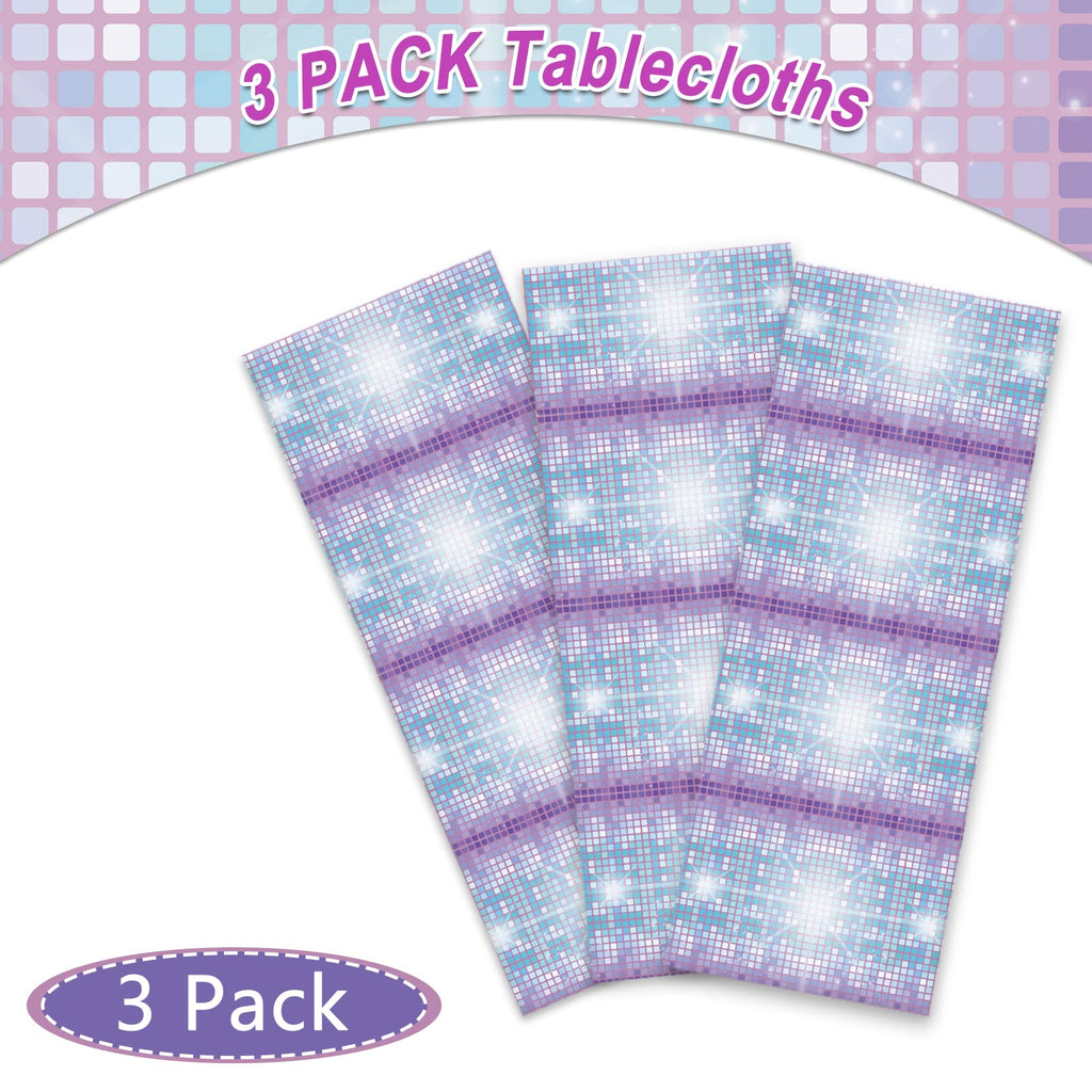 gisgfim 3-Pcs Disco Tablecloth – Las Vegas Casino Theme, 108 x 51 in, Disco Birthday Party Decor