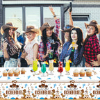 gisgfim 3 Pcs My First Rodeo Tablecloths – Blue Cowboy Party Supplies