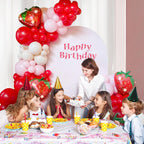 GIZIUXNE Strawberry Balloon Arch Garland Kit – 120pcs Red & Pink Balloons with 27in Strawberry Foil Balloons